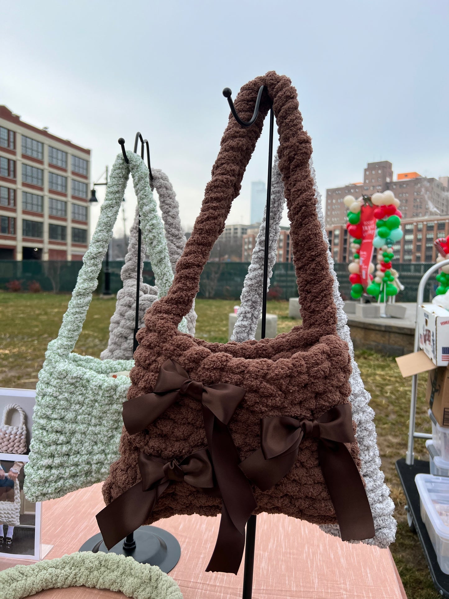 Small Chocolate Bow Bag