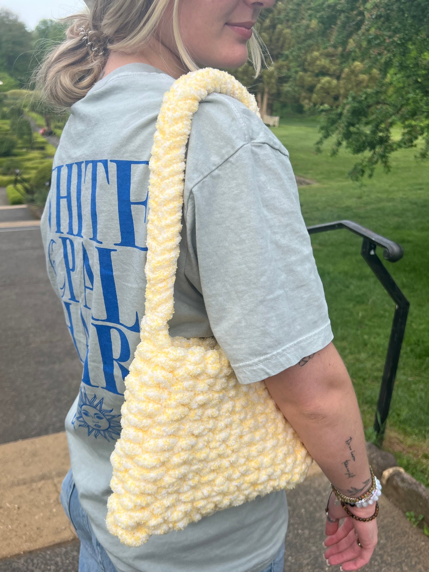 Small Soft Green Speckle Shoulder Bag