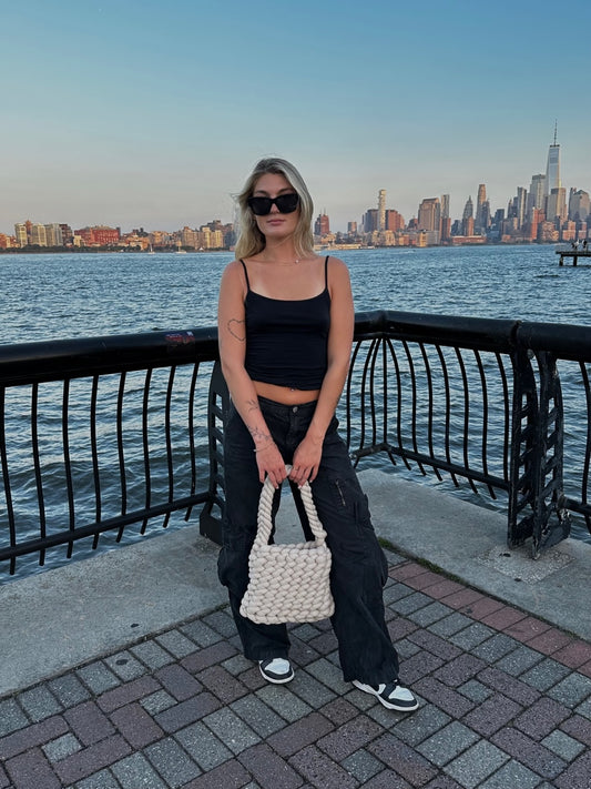 Beige Chunky Shoulder Bag