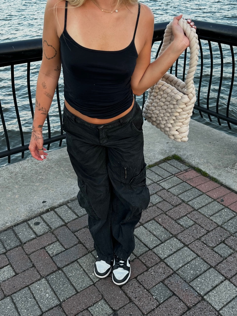Beige Chunky Shoulder Bag