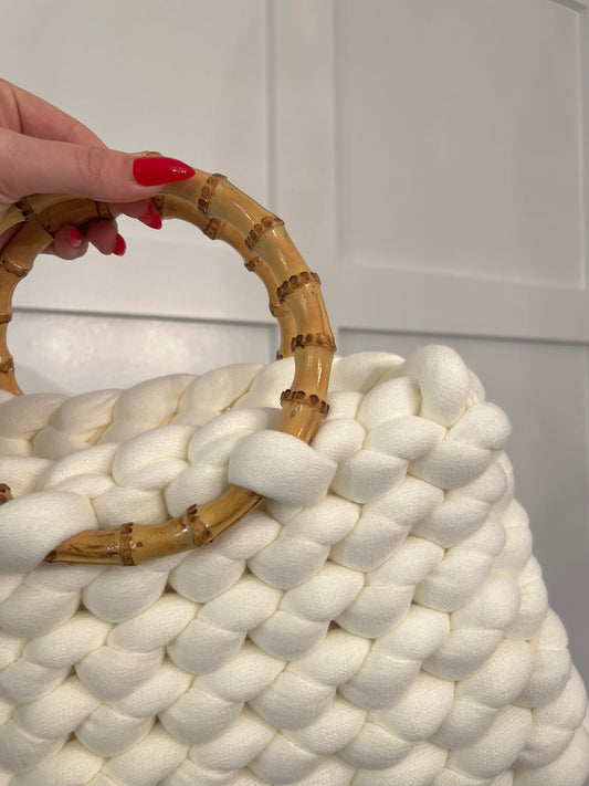 Large Chunky Ivory w/Bamboo Handles