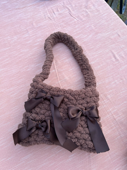 Small Chocolate Bow Bag