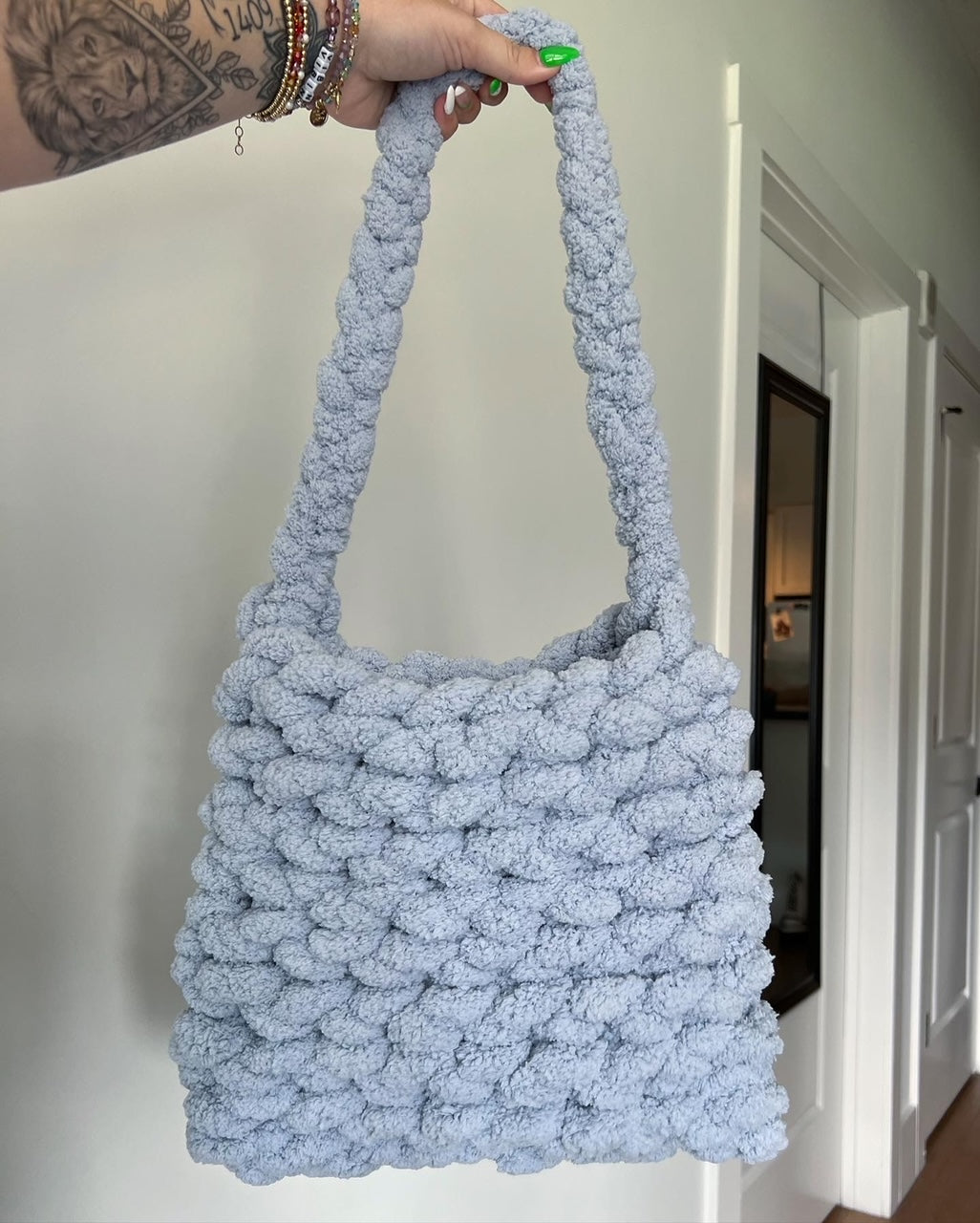 Medium Baby Blue Shoulder Bag