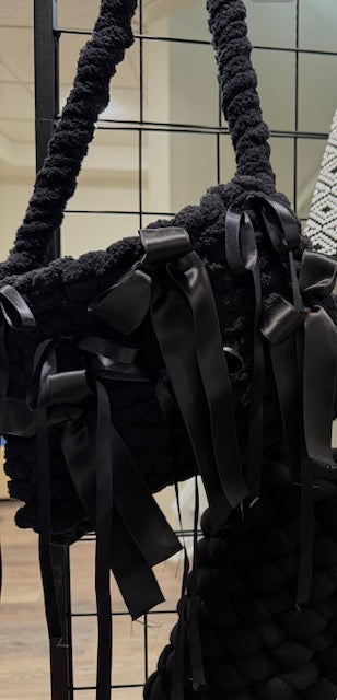 Black Monochromatic Bow Bag