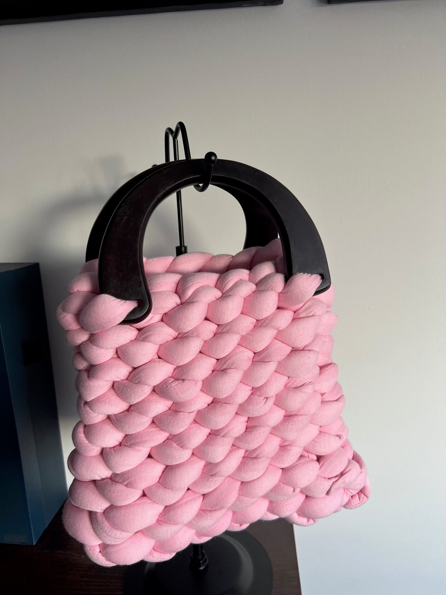 Baby Pink Plush Handle Bag