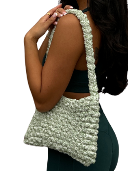 Small Soft Green Speckle Shoulder Bag