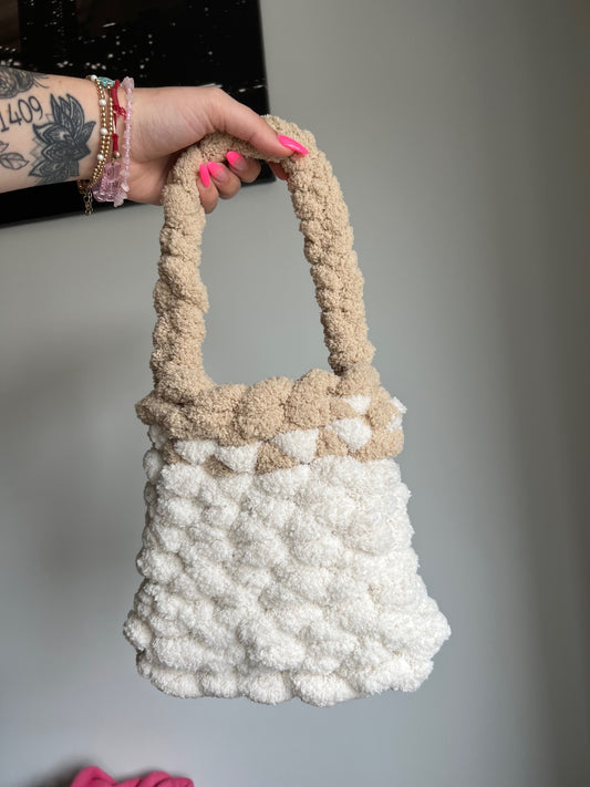 Cream x Beige Knit Mini Bag