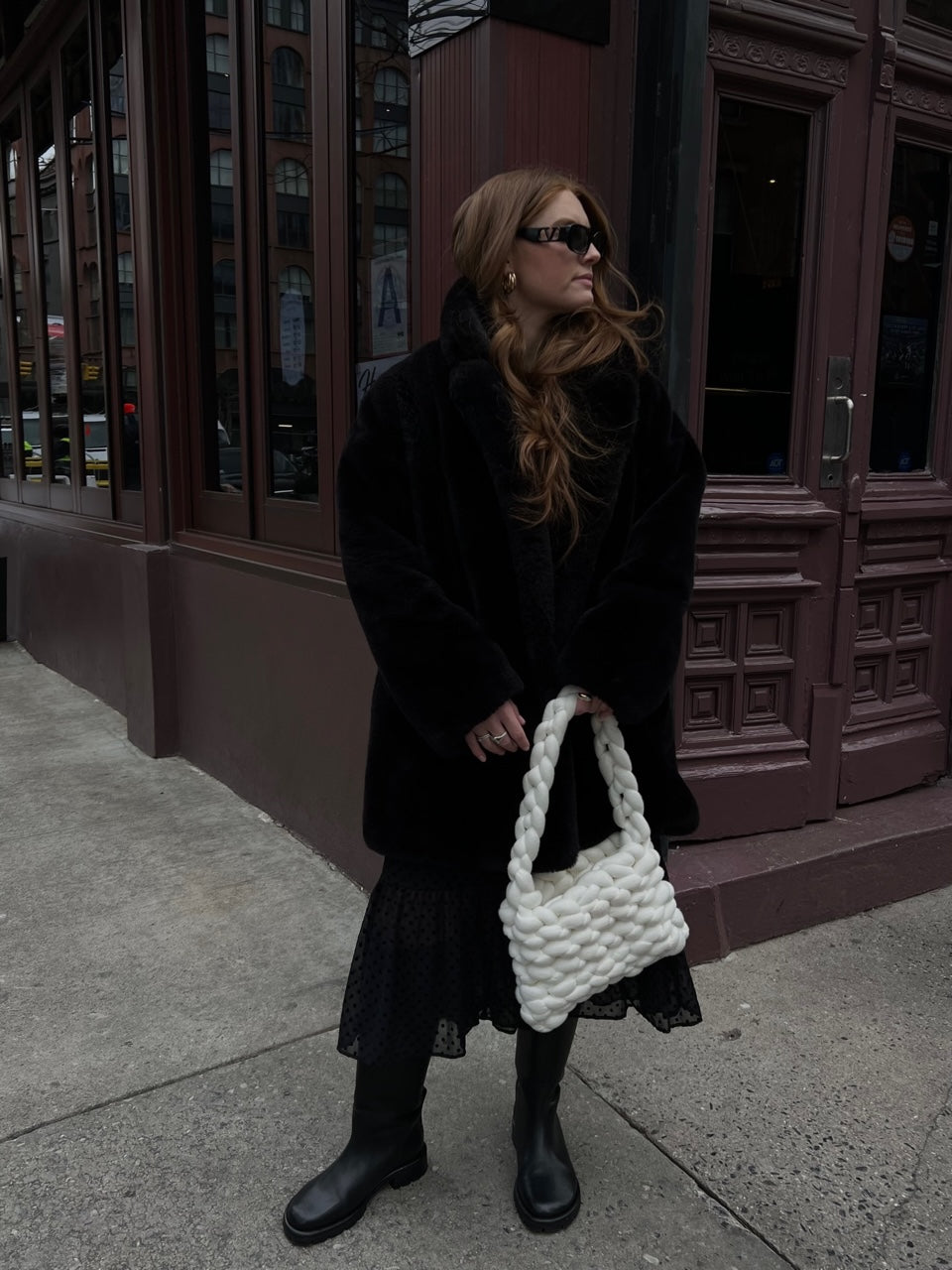 Ivory Chunky Cotton Shoulder Bag